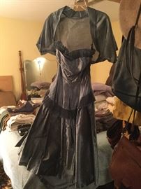 Vintage 1950s iridescent blue dress