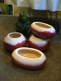 New glazed ceramic plant pots