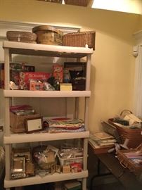 Baskets, games, linens