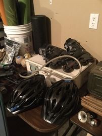 Bike helmets, in-line skates, bike lock