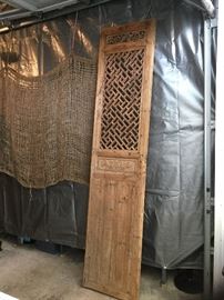 Hand carved intaglio oriental door panel