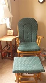 Platform rocker and footstool 