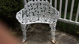 Antique iron with 2 matching chairs 