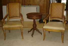 Lane chairs, drum table