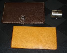 Pigskin wallet, Hermes style wallet, world clock