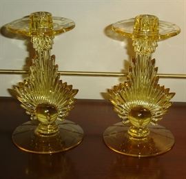 Vintage glass candle holders