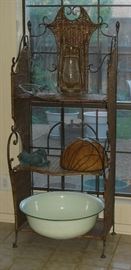 Folding wicker shelves