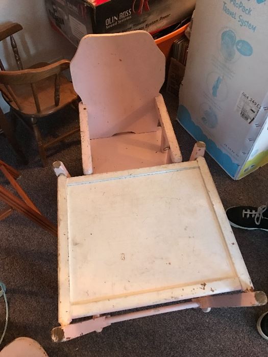 Highchair that converts to a play table, from the 40's