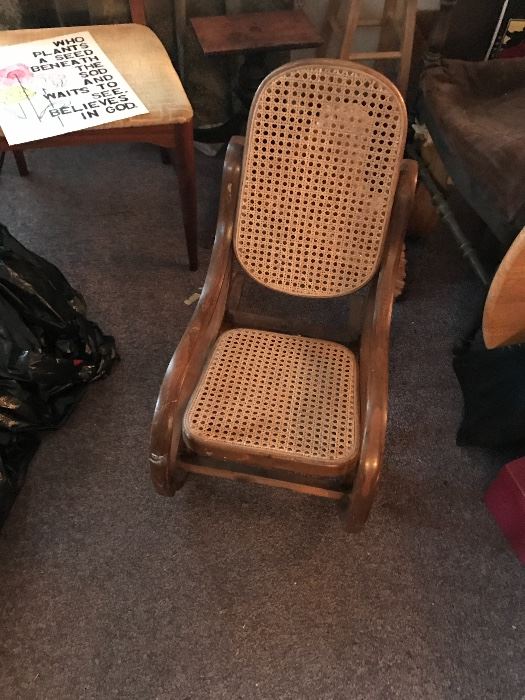 Bentwood cane child's size rocking chair. Excellent condition.