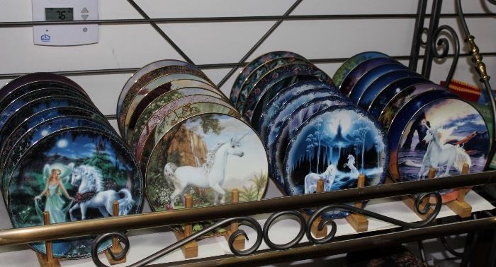 Collector's plates, unicorns