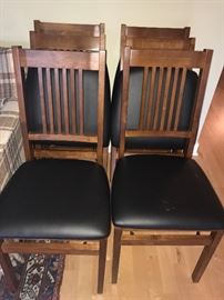 Set of six folding chairs 