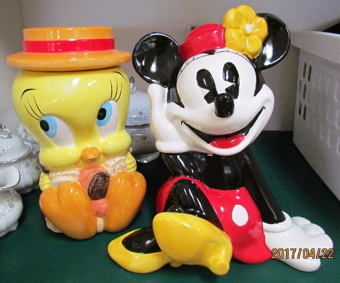 Tweetie Bird and Minnie Mouse Cookie Jars