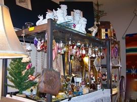 Vintage Old World Christmas glass Ornaments, Perfume bottles, Blanc de Chine Foo Dogs