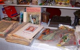 Vintage paper dolls, vintage sheet music, children's books, collectibles