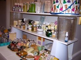 Soap and other bath products from Crabtree & Evelyn, Ahava and various other manufacturers