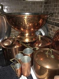 Wonderful copper cookware pieces -- heirlooms! Check out the copper graduated cups/mugs                       ( NO PRICE QUOTES  AND NO HOLDS SO PLEASE DON'T ASK :-))