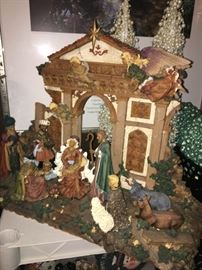 Hand-painted porcelain manger scene