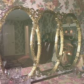 Gilded triple mirror!