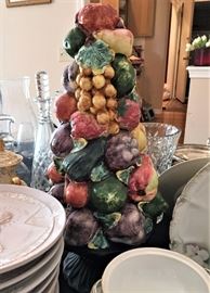 Italian pottery fruit topiary - Mid Century