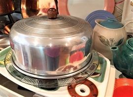 Vintage cake plate with aluminum dome