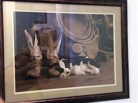 Cowboy boots and puppy photo