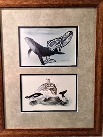 "Humpback Whale" and "The Orca" by Sue Coleman