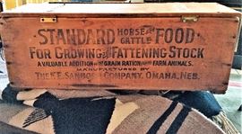 Old wooden advertising box  Standard Horse & Cattle Food