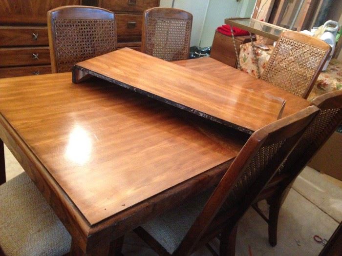 #117 dining table w 6 chairs HEAVY 62x32x29 $175