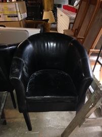 #116 (2) black club chairs $50 ea