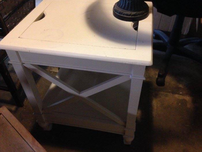 #114 White end table $75