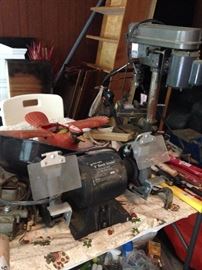 #86 Bench grinder Black and Decker $45
 #90 China drill press $30