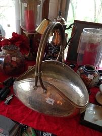 #41 silver plate basket 20" tall $25
 #40 silver plate coffee server 19 in tall $50