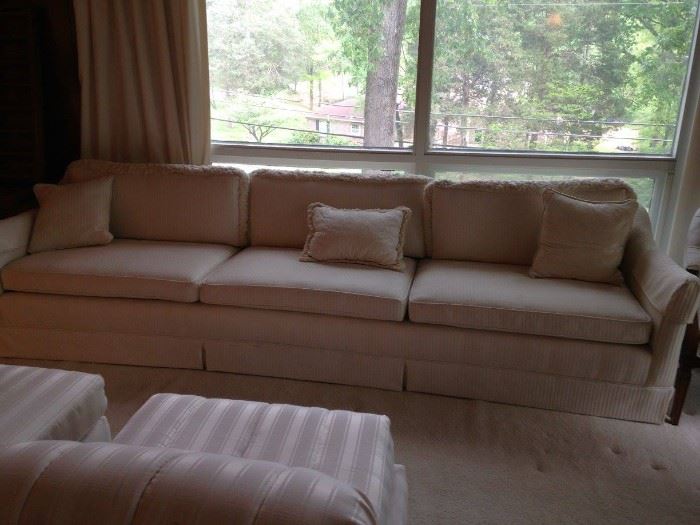 #62 9.5 foot long x 33 deep white sofa $200
