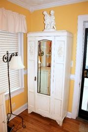 Antique white painted wardrobe