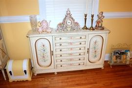 Floral painted sideboard