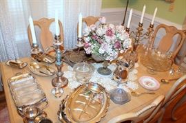 Silverplate and glassware
