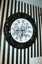 Large black wall clock