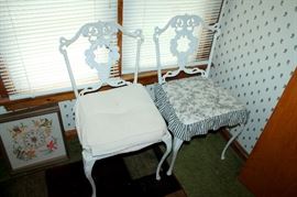 White iron chairs