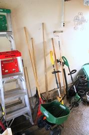 Ladders, yard tools