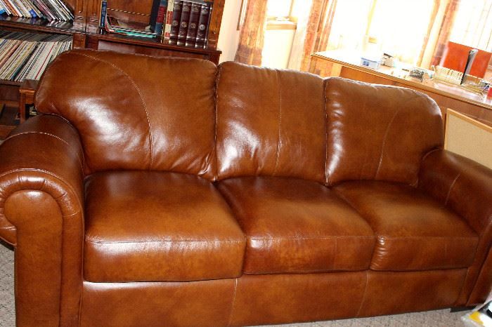 Buttery soft leather sofa, and extremely comfortable.  In beautiful condition.