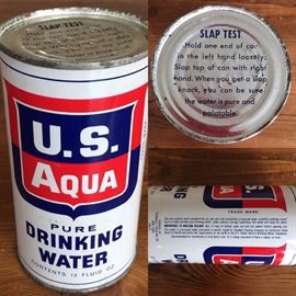 U.S. Aqua pure drinking water (part of the family bomb shelter supplies during the 1962 Cuban missile crisis)
