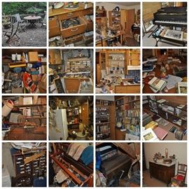 This is a collage of several photos showing what we walked into when we initially met six months prior to the estate sale!  LOTS of work here...