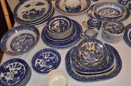 Huge collection of Blue Willow -- U.S., England, Japan, Occupied Japan.  All old, mostly vintage and antique.