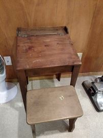 antique school desk