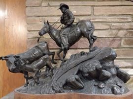 cowboy bronze side view