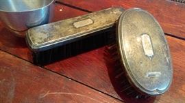 antique silver brush set