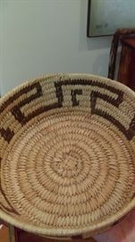 bicolored woven basket