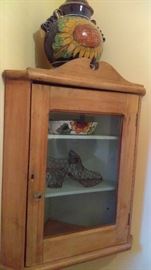 antique hanging wooden corner cabinet