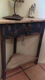 painted mexican pine corner table