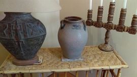 ceramic llamp and vase